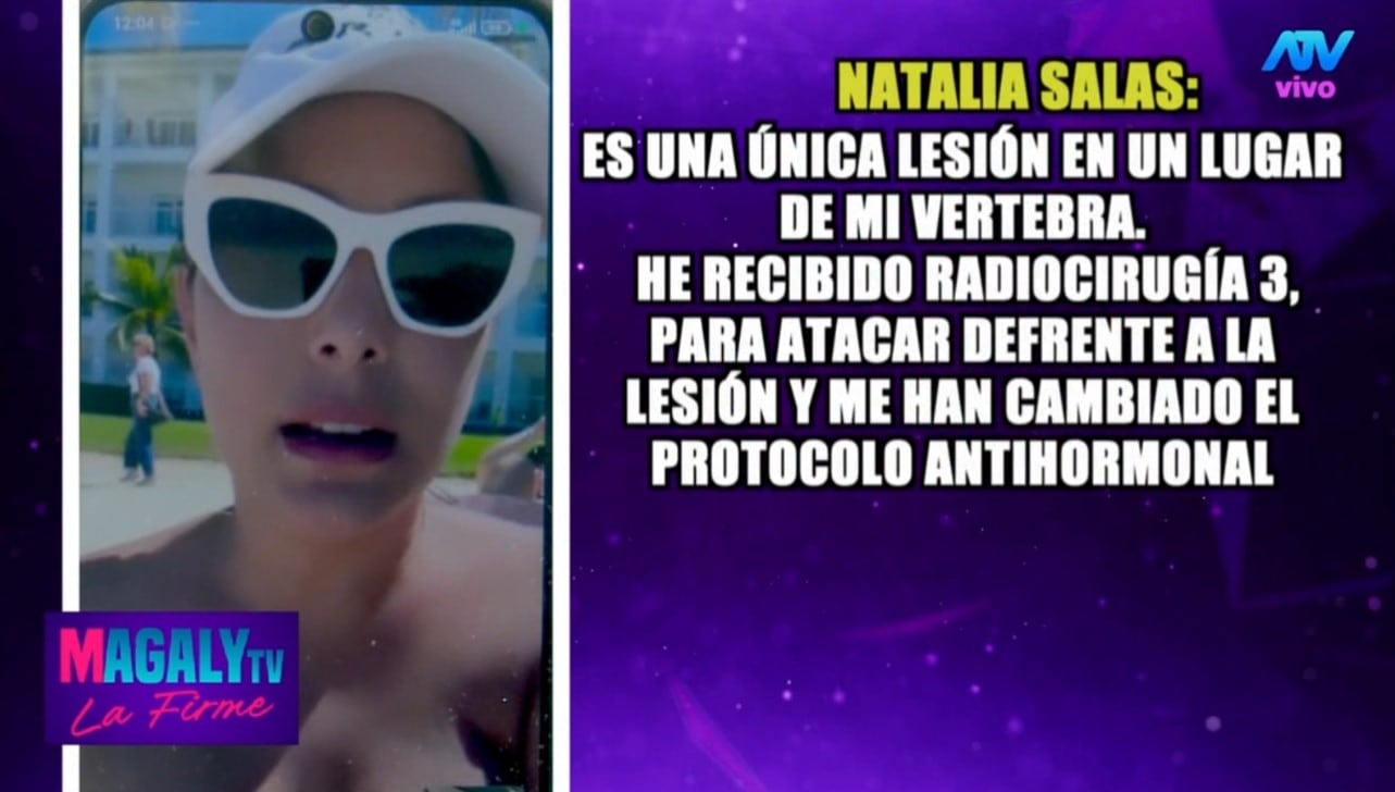 Magaly Medina sobre Natalia Salas: “Nos ha vuelto a asustar, pero sabemos que vencerá otra vez al cáncer”. Infobae Perú / Captura TV - Magaly TV La Firme