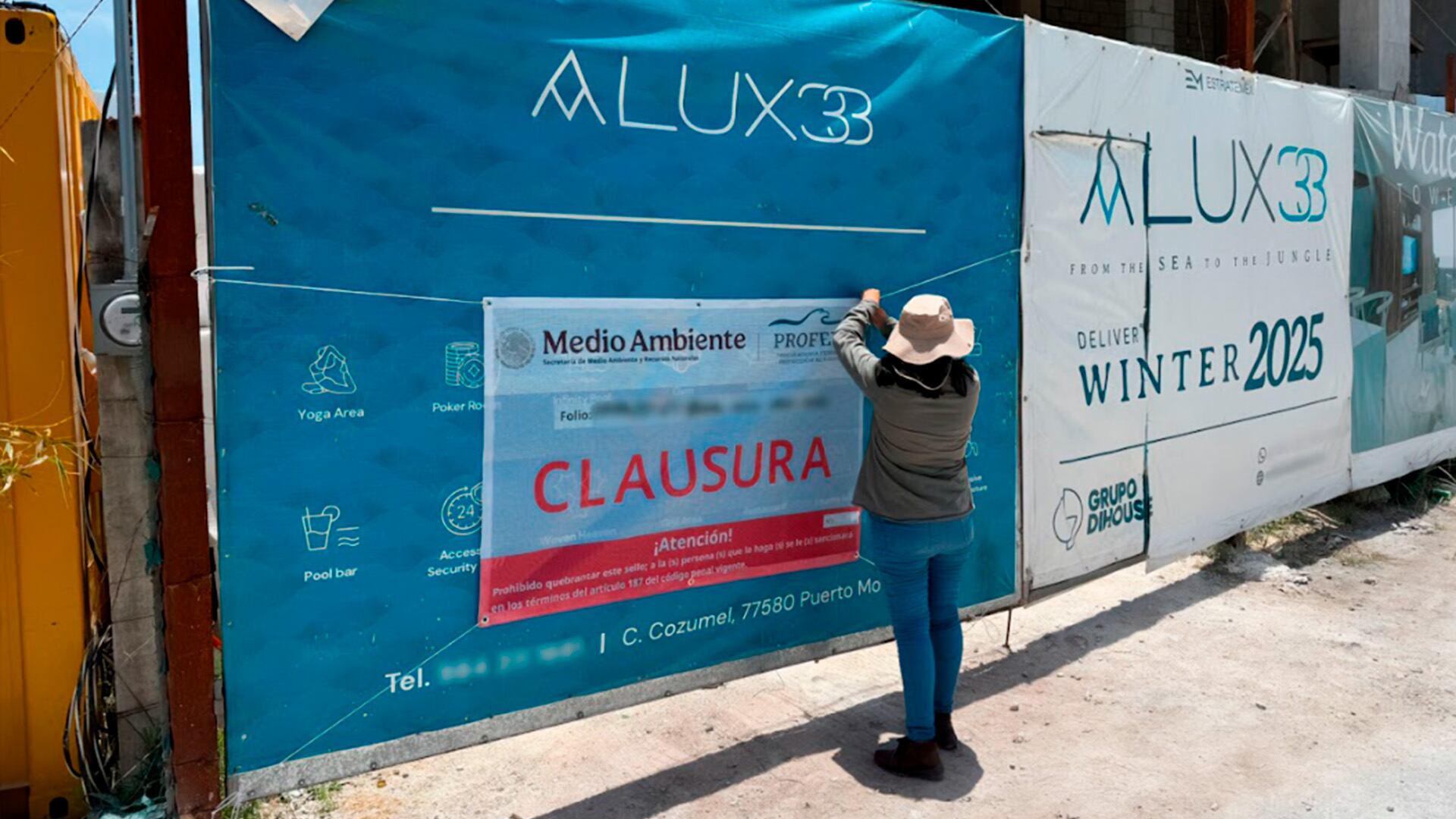 La Profepa clausuró construcciones en Puerto Morelos tras confirmar violaciones en permisos ambientales esenciales (Profepa)