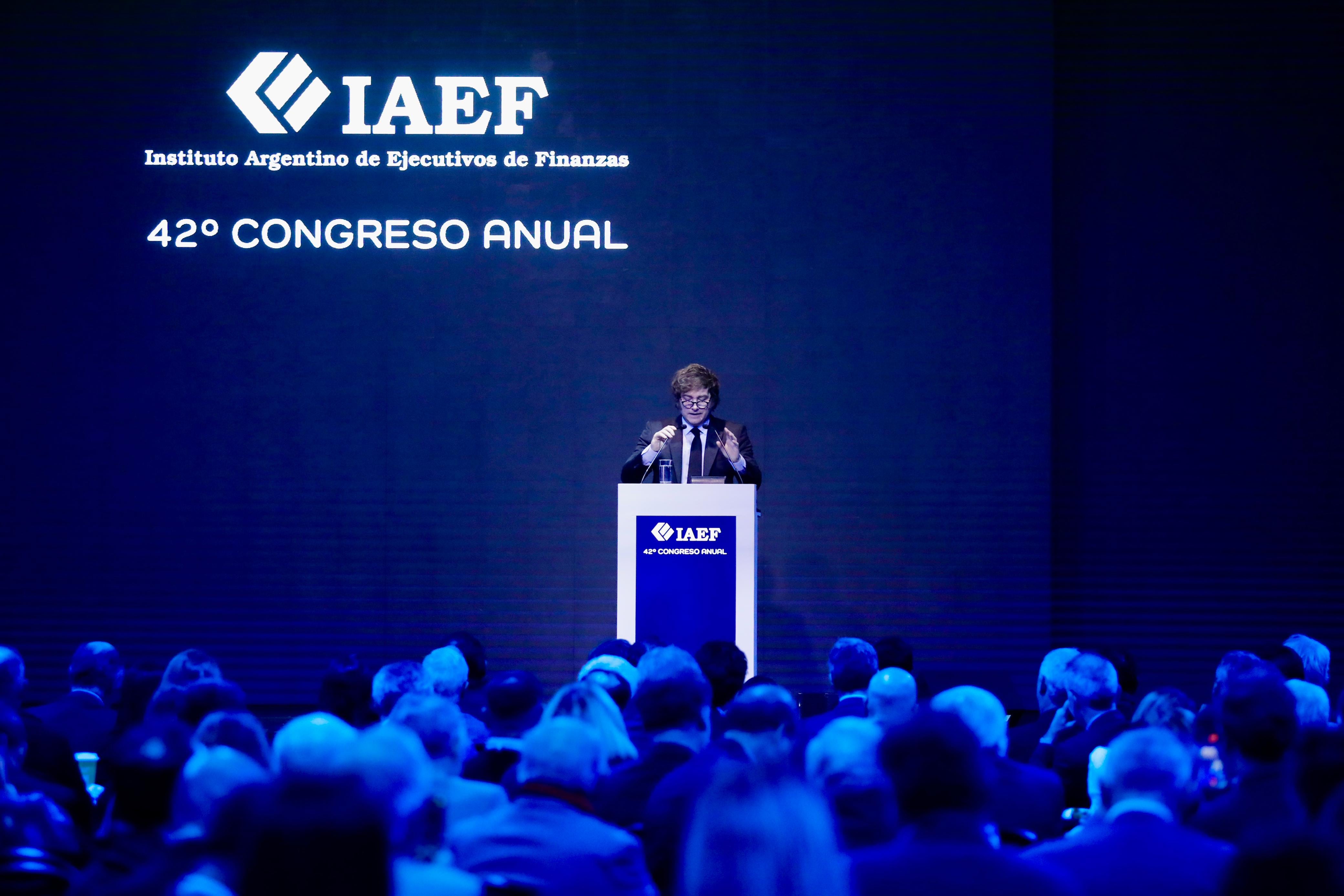 El presidente Milei en la edición 2025 del Congreso del IAEF