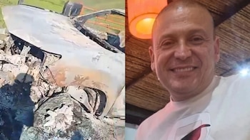 Las autoridades de Santander confirmaron el hallazgo de la camioneta calcinada de Luis Fernando Quiroz Muñoz, empresario de la construcción de Antioquia desaparecido hace más de diez días - crédito X