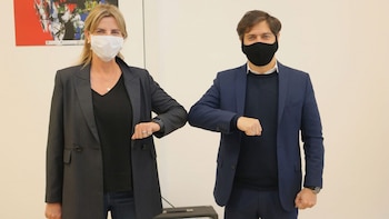 Axel Kicillof y Marisa Fassi en Cañuelas