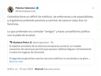 La senadora Paloma Valencia se