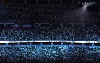 Tokyo 2020 Paralympic Games - The Tokyo 2020 Paralympic Games Closing Ceremony - Olympic Stadium, Tokyo, Japan - September 5, 2021. Empty seats pictured at the stadium during closing ceremony. REUTERS/Kim Kyung-Hoon