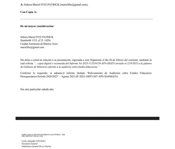 Respuesta de la SIGEN al