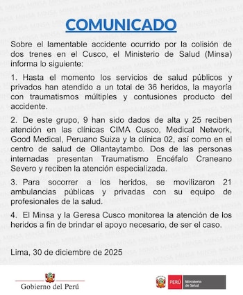 Ministerio de Salud emitió un