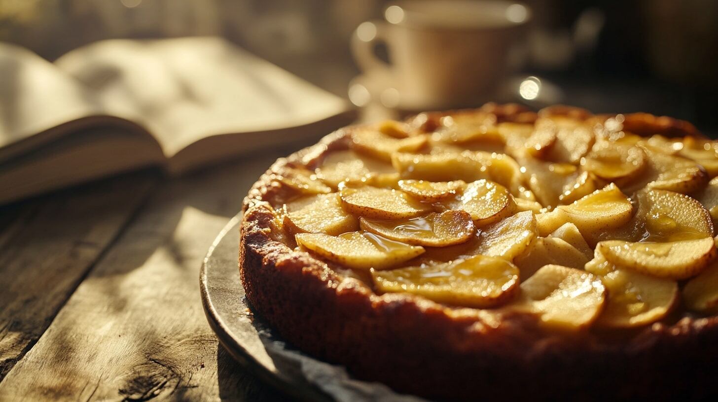 Pastel de manzana con canela en sartén, bajo en calorías e ideal para bajar de peso