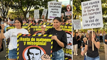 Grupo de mujeres se manifestó en Pereira para rechazar la publicación de ‘Matador’ en contra de la primera dama Ana Lucía Pineda: “La violencia también se dibuja”