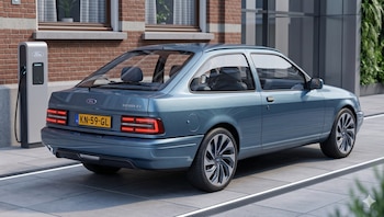 La sección trasera del "Sierra EV" reinterpreta los icónicos faros cuadriculados mediante tecnología de bandas LED continuas, eliminando por completo las salidas de escape tradicionales para dar paso a un difusor aerodinámico inferior en acabado de fibra de carbono. (Foto: Gemini)