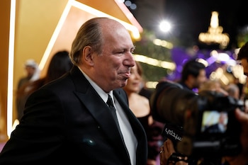 Composer and music producer Hans Zimmer speaks to media on the red carpet ahead of the Joy Awards in Riyadh, Saudi Arabia, January 18, 2025. REUTERS/Hamad I Mohammed