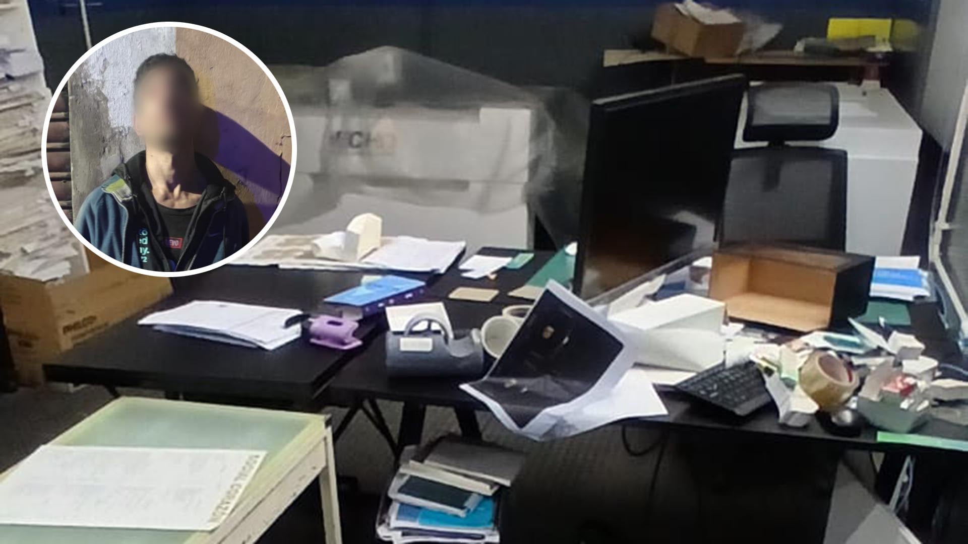 Un hombre con múltiples antecedentes fue detenido por la Policía de la Ciudad tras un robo en las oficinas de una empresa gráfica.