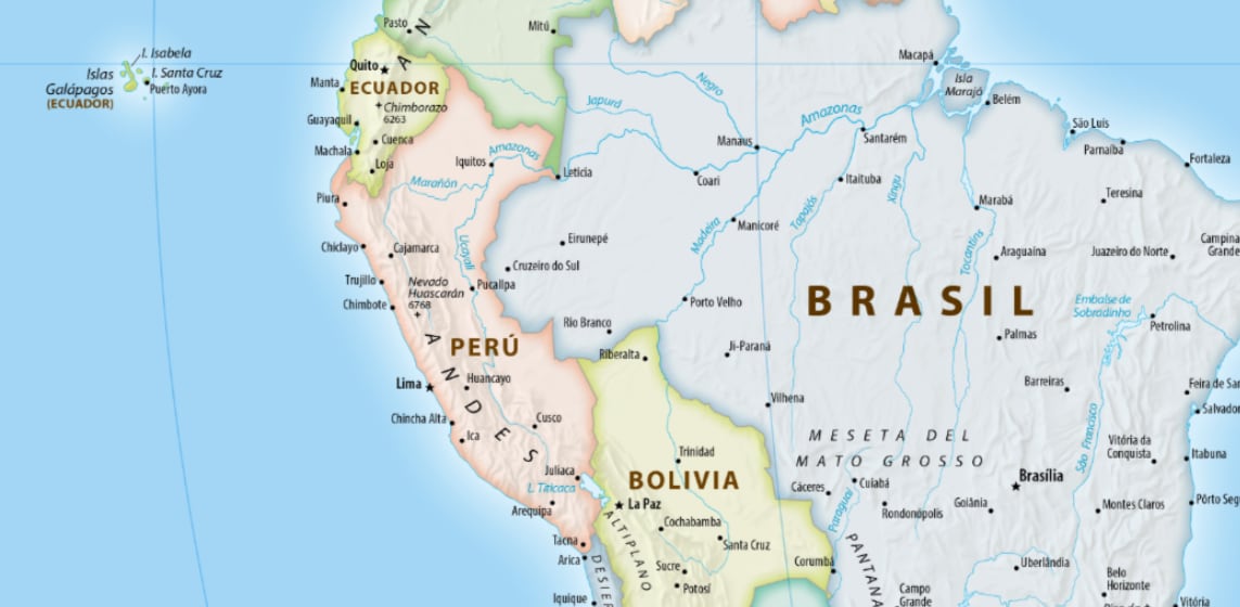 La nueva representación muestra al territorio peruano más angosto de este a oeste dentro del flanco occidental de América del Sur - Créditos: Equal Earth.