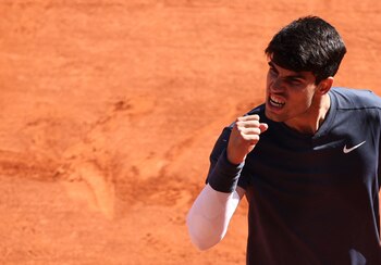 Carlos Alcaraz, durante el partido.
