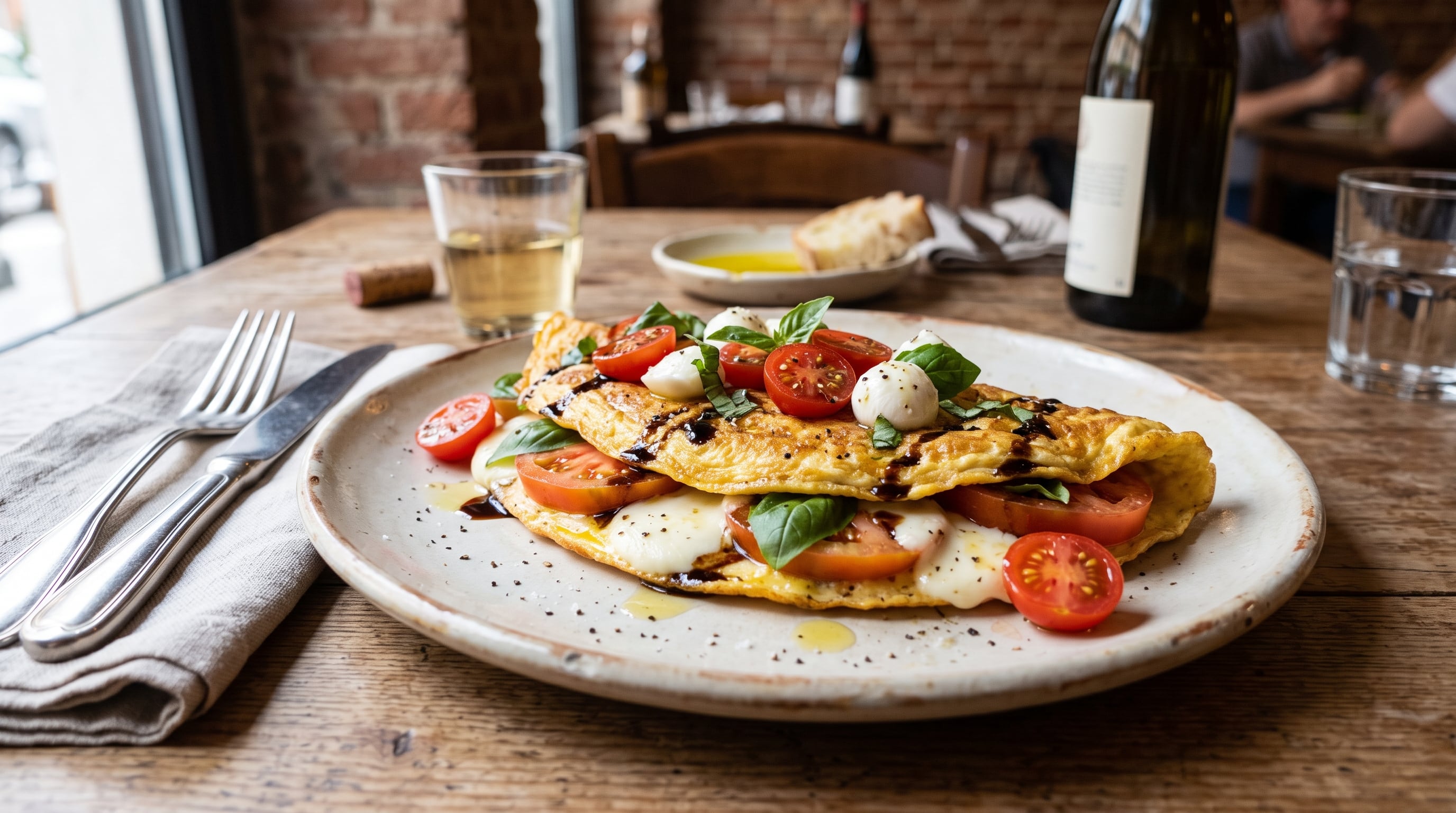 La receta de omelette caprese rinde una porción generosa y para dos personas conviene hacer dos omelettes individuales. - (Imagen Ilustrativa Infobae)