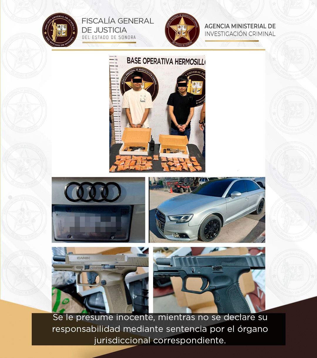 Martín Antonio “N” e Irvin Alejandro “N”, detenidos en una primera acción. Crédito: FGJES