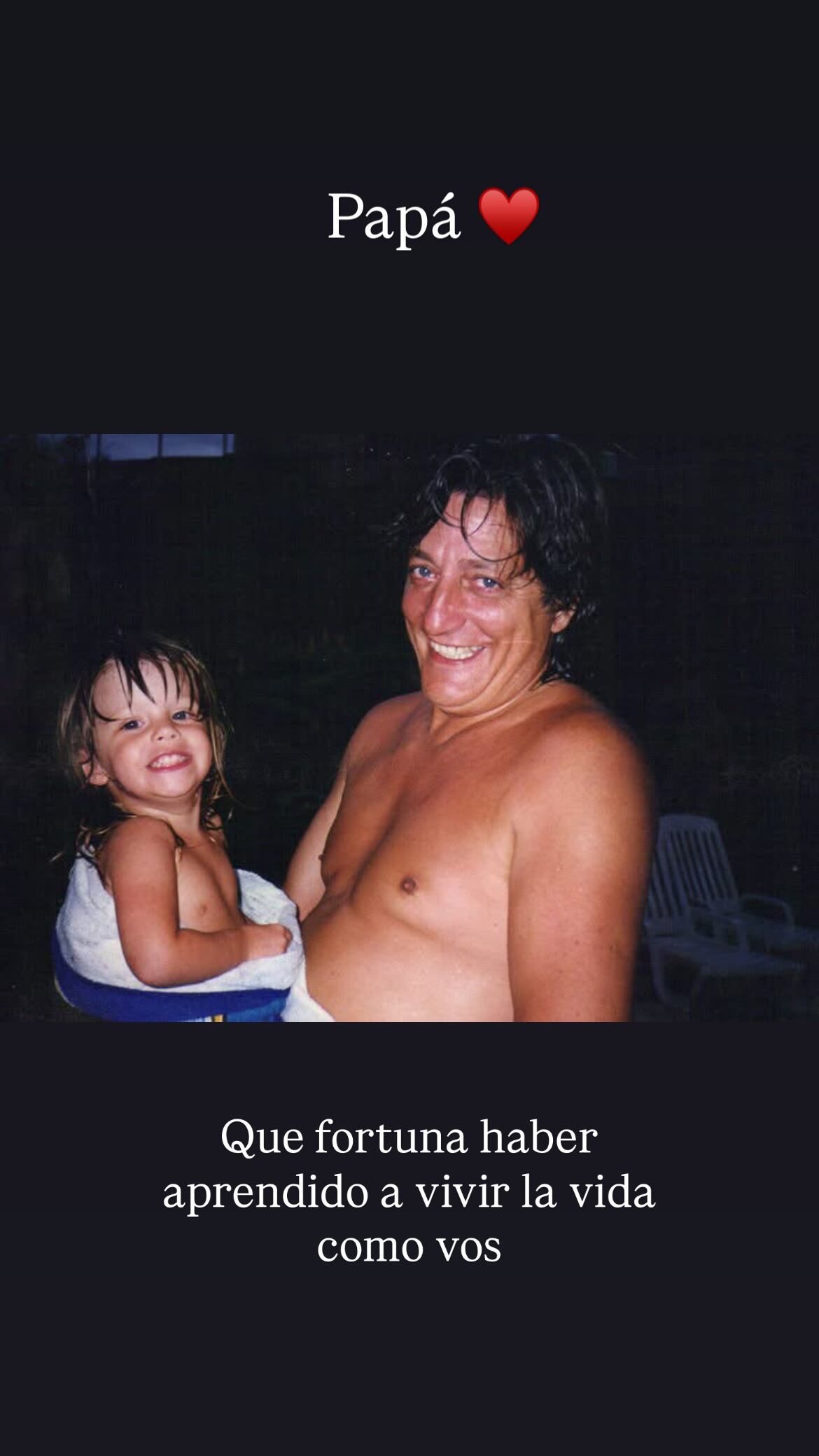 Uno de los emotivos posteos de Malena Villa recordando a su papá