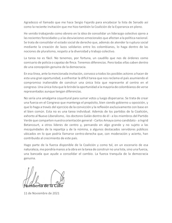 De la Calle / Twitter