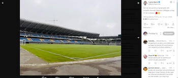 Post de Carlos Marin en donde se evidencia el estado de la cancha del Estadio Hernán Ramírez Villegas de Pereira - crédito X