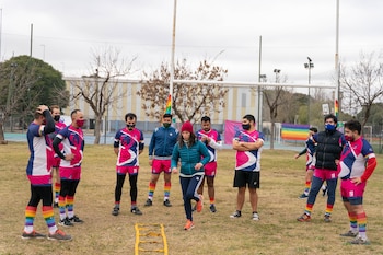 Ciervos Pampas durante un entrenamiento
