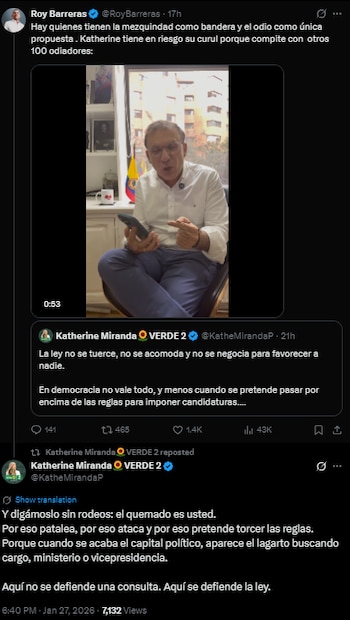 Katherine Miranda contestó a las