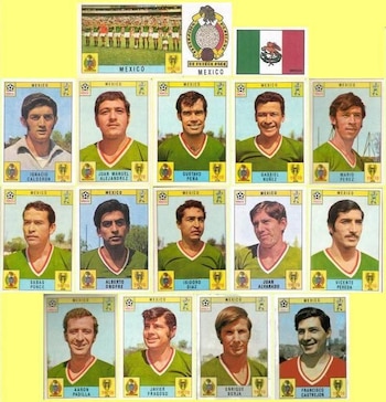 La edición Panini de 1970 marcó historia al ser la primera del Mundial y a registrar una generación clave del futbol mexicano. (Crédito especial: @MXESTADIOS)