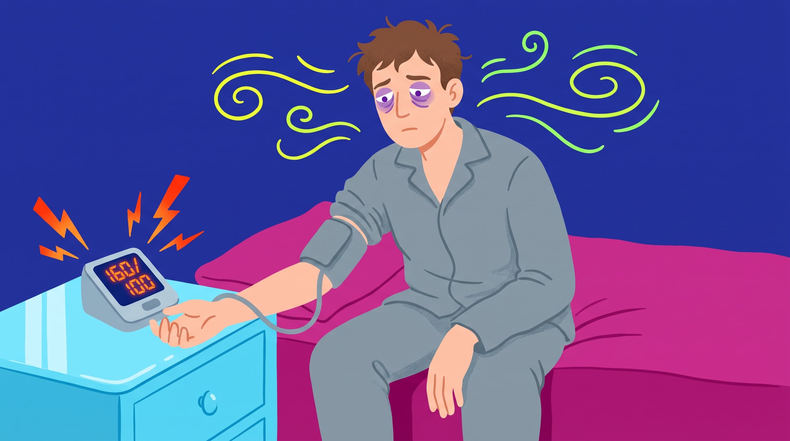 La privación de sueño activa mecanismos fisiológicos que favorecen la hipertensión arterial, como el aumento del sistema nervioso simpático y del cortisol (Imagen Ilustrativa Infobae)