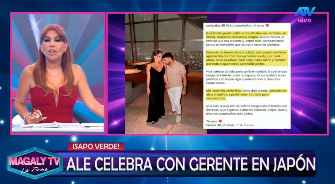 Magaly Medina advierte a Said Palao tras mensaje a Alejandra Baigorria: “No hay que confiarse de las palabras”. Captura: Magaly TV La Firme.