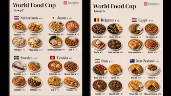 Estos platillos representan a las selecciones de los grupos F y G - créditos @tasteatlas/IG
