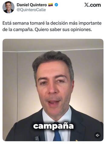 Pronunciamiento de Daniel Quintero sobre