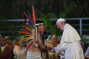 Visita a Puerto Maldonado. Foto: Facebook: Papa Francisco en el Perú.