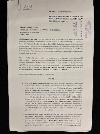 Documento oficial: Crédito: Álvarez Maynez