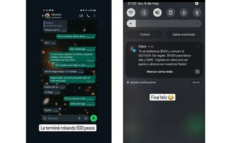 El delincuente cayó en la trampa y le recargó el plan de datos al joven. (X: @chazaarg)