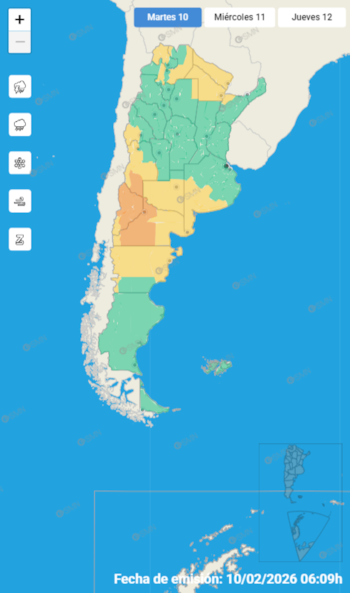 El mapa de alertas (SMN)