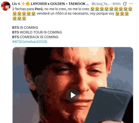 BTS llega por primera vez a Perú y usuarios se emocionan con el anuncio: “Aún no me la creo”