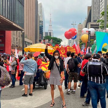 Patricia Borges en una manifestación