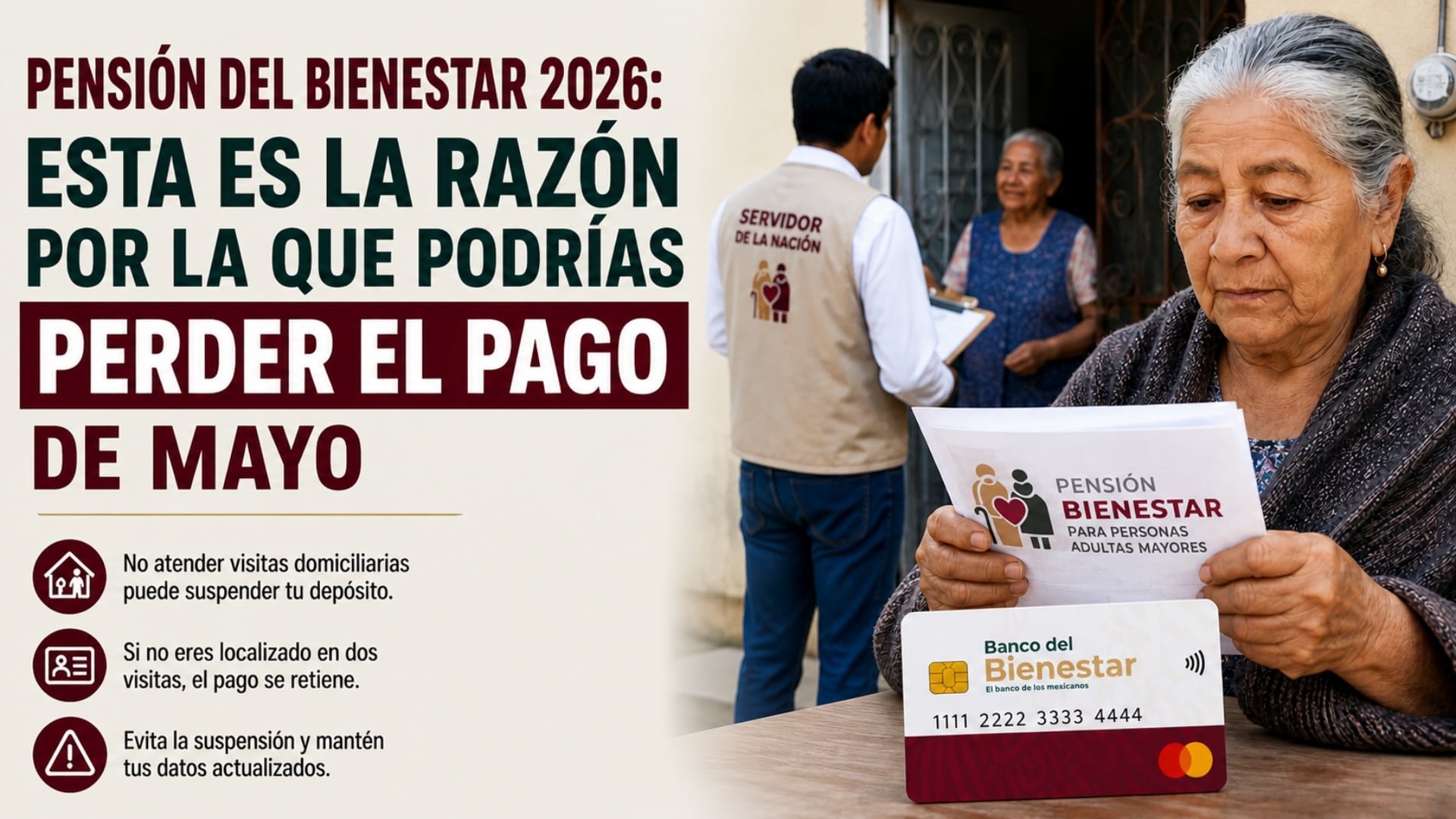 Pensión Adultos Mayores: Riesgo de suspensión por visitas domiciliarias en 2026