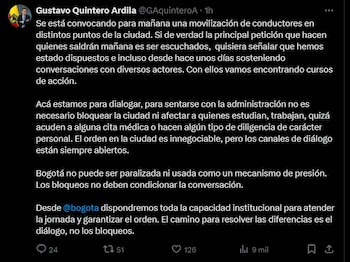 La Alcaldía de Bogotá reitera