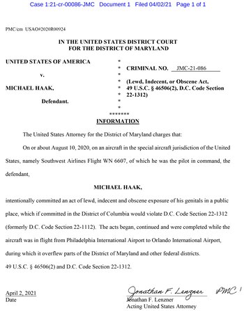 Denuncia contra Michael Haak (Documento: