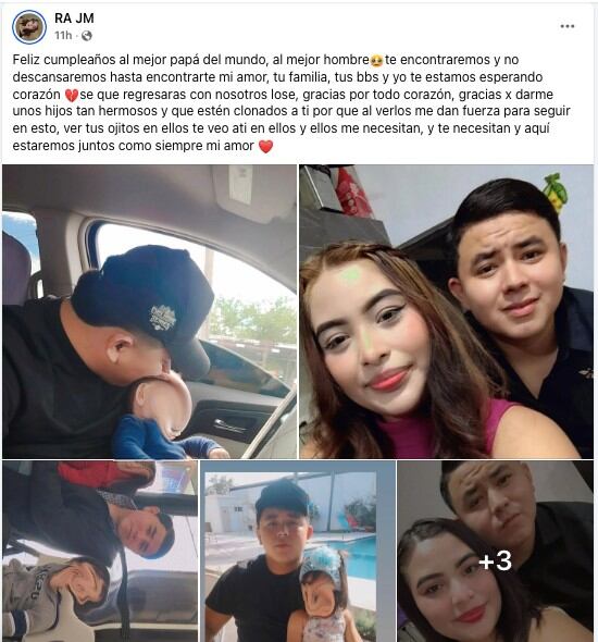 Esposa de Victor Manuel Garza de Grupo Fugitivo lo felicita por su cumpleaños. (Captura: Facebook)