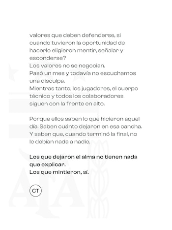 La carta de Claudio Chiqui Tapia por la final del Mundial