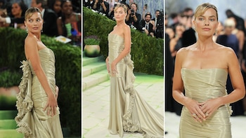 Cómo se creó el vestido de Margot Robbie para la Met Gala: 761 horas de trabajo y 1.100 piezas de bordado