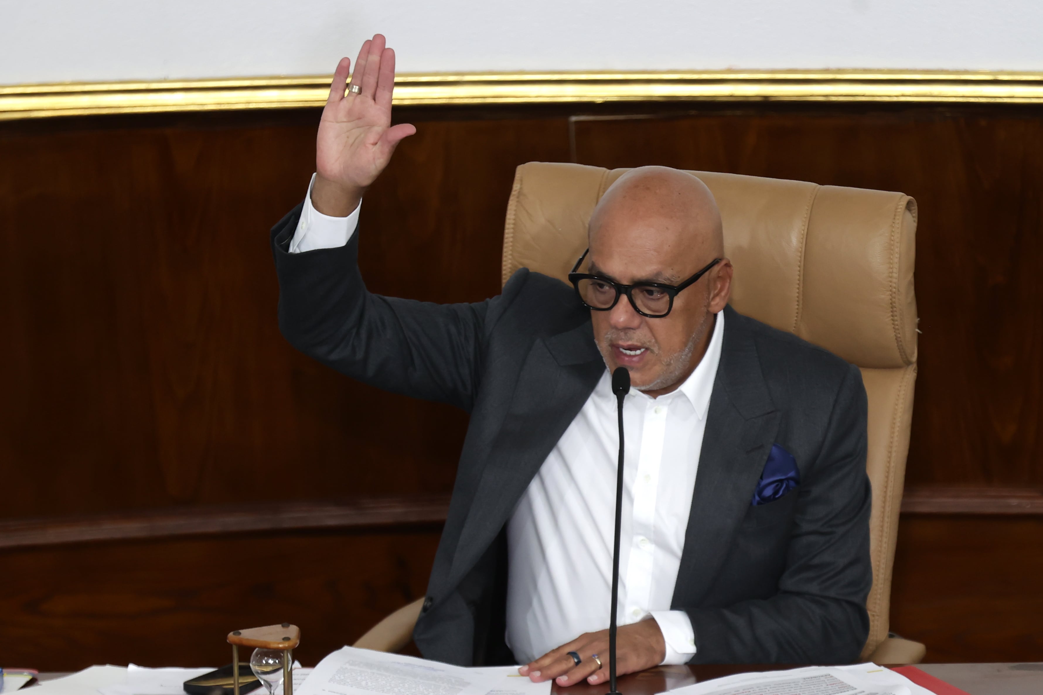 El presidente del Parlamento de Venezuela, el chavista Jorge Rodríguez (EFE/ Ronald Peña R.)