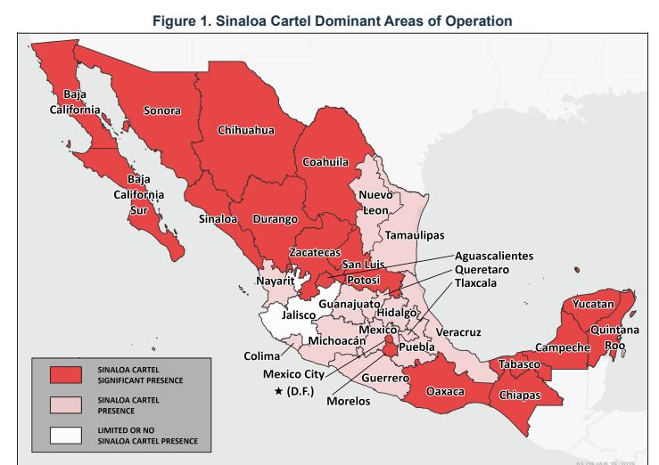 A pesar de una presencia significativa en todo México, los remanentes del Cártel de Sinaloa se han refugiado y han perdido puntos importantes en medio de la guerra en Sinaloa | DEA