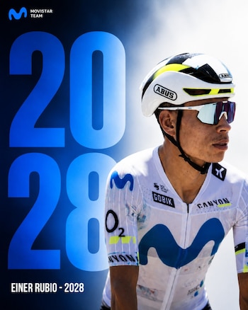 El corredor boyacense extendió su vínculo con el equipo telefónico español por tres temporadas más-crédito @Movistar_Team/X