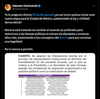 Salomón Chertorivski acusa a Morena