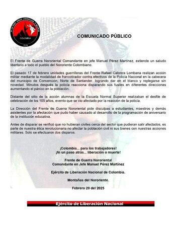 El Ejército de Liberación Nacional