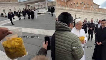 “¿Chifles de Piura?”: papa León XIV reacciona al regalo de estudiante peruano durante audiencia en la Plaza de San Pedro