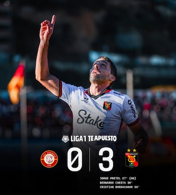 Los Chankas cayeron 3-0 ante Melgar en la fecha 5 del Torneo Clausura 2026.