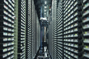 Cintas de almacenamiento de datos en un centro de supercomputación del Laboratorio Nacional Lawrence Berkeley, en California, el 29 de mayo de 2025. El centro albergará una supercomputadora de EE.UU. que usará los futuros chips Vera Rubin de Nvidia. (Foto de archivo: REUTERS/Manuel Orbegozo)