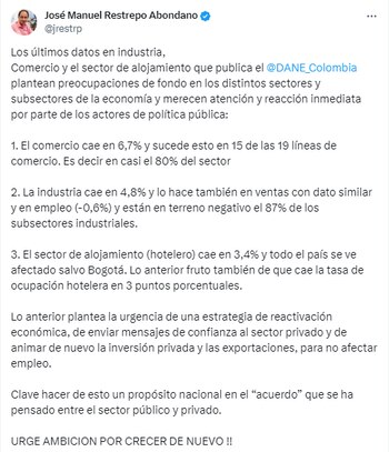 José Manuel Restrepo mostró su