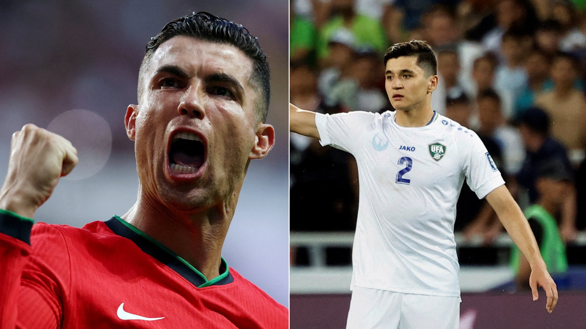 Ver el partido entre Portugal y Uzbekistán en Roja Directa TV es ilegal. (Composición Infobae: REUTERS/Rodrigo Antunes/Maxim Shemetov)
